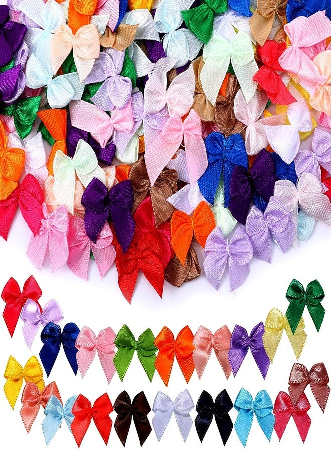 Matwsec 300PCS Mini Bows for Crafts 1 Inch Small Bows Tiny Bow for Crafts DIY Scrapbooking Sewing Gift Wrapping Hair Accessories Christmas Party Decorations - Image 1